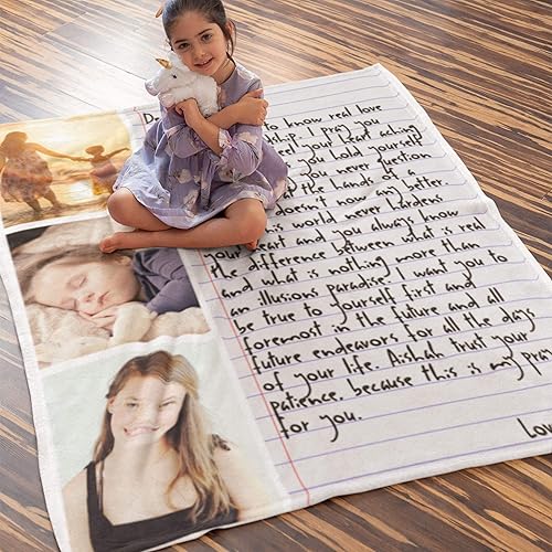Miniatura 3 de Manta de fotos personalizada con letras, forro polar, collage de fotos, regalo de amor, momentos inspiradores, regalo para mi hija, hijo de parte de