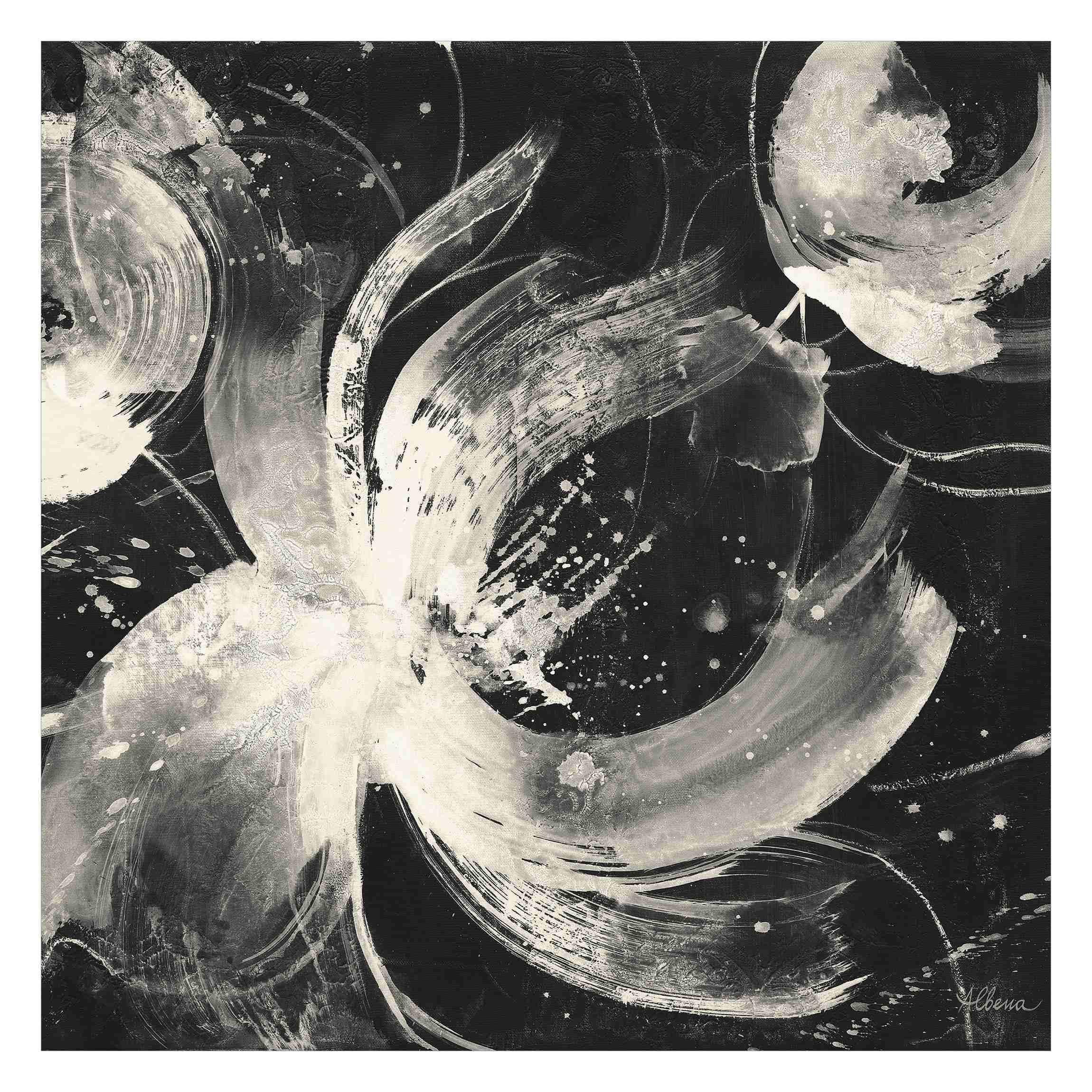 Papier peint panoramique fleurs noir et blanc tapisserie salon 336x336