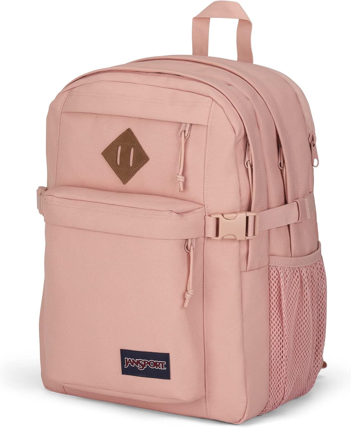 JanSport Main Campus FX Backpack - Travel or Work Bag w 15-Inch Laptop Pack with Leather Trim, Misty Rose - Image 2