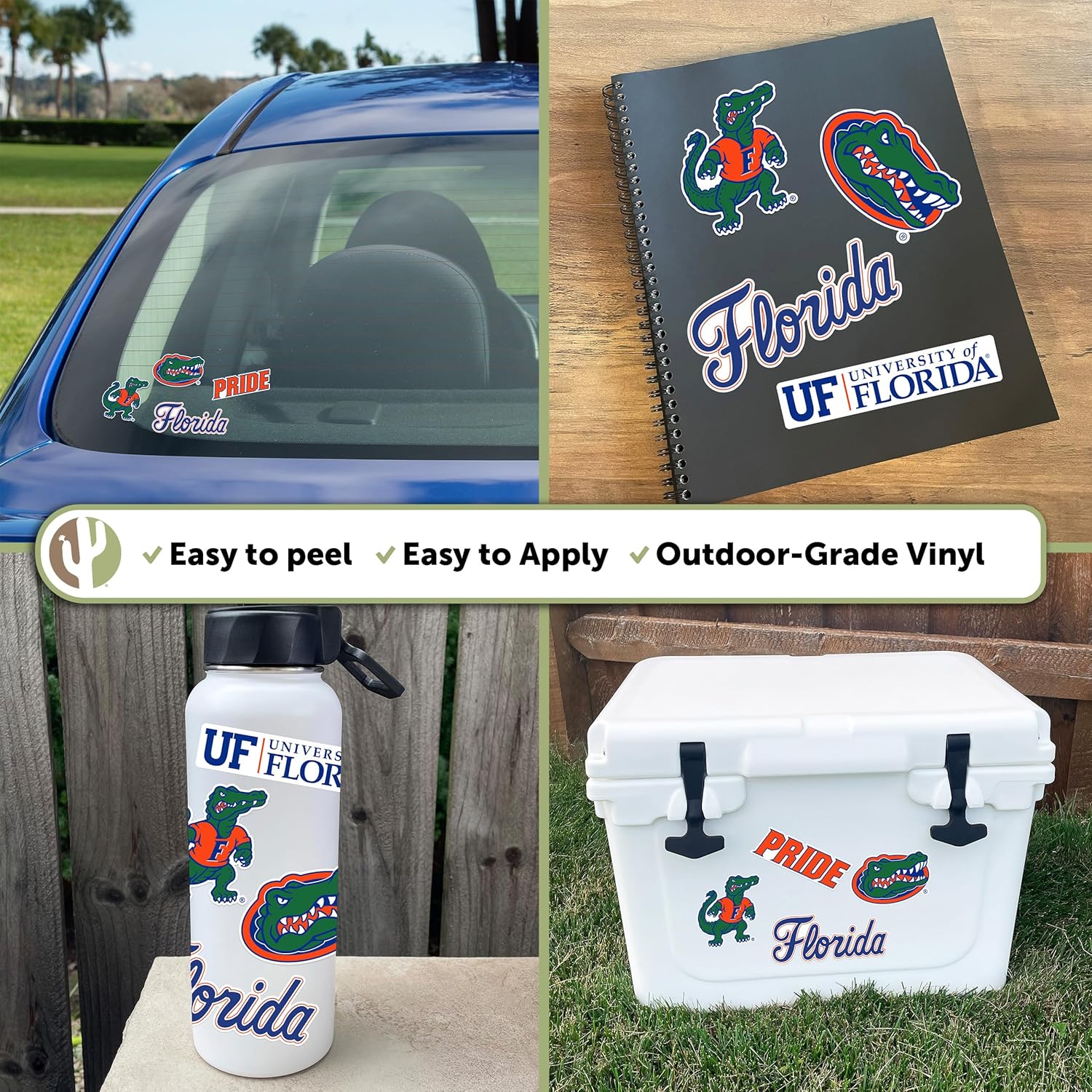 Desert Cactus University of Florida Sticker Florida Gators Vinyl Decal Laptop Water Bottle Car Scrapbook Sheet (Type 2-2) - Image 2