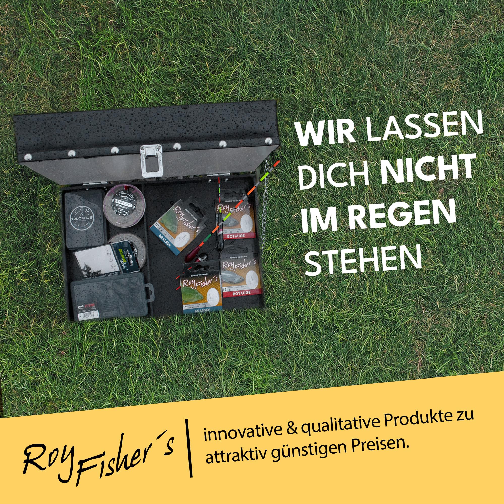 Roy Fishers Alu Sitzkiepe –, 4-ladig | Angelkoffer, Sitzbox, Angelbox, Angelsitz