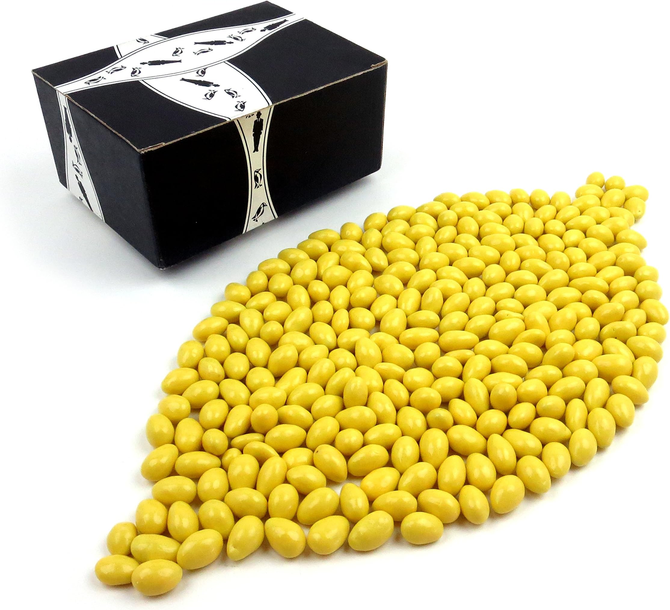 Cuckoo Luckoo Gourmet Lemon Creme Candy Almonds, 2 lb Bag in a BlackTie Box