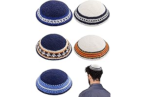 Pack of 5-Pcs Handmade Knitted Kippah for Men Boys and Kids