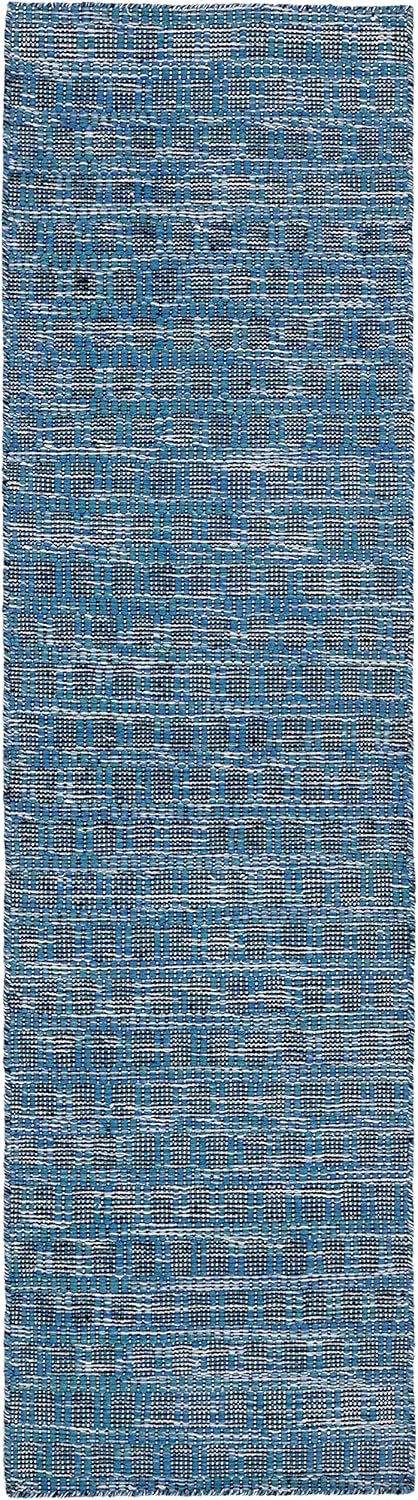 SAFAVIEH Kilim Collection Runner Rug - 2'3" x 9', Blue & Black, Flat Weave Wool Design, Ideal for High Traffic Areas in Living Room, Bedroom (KLM377M)