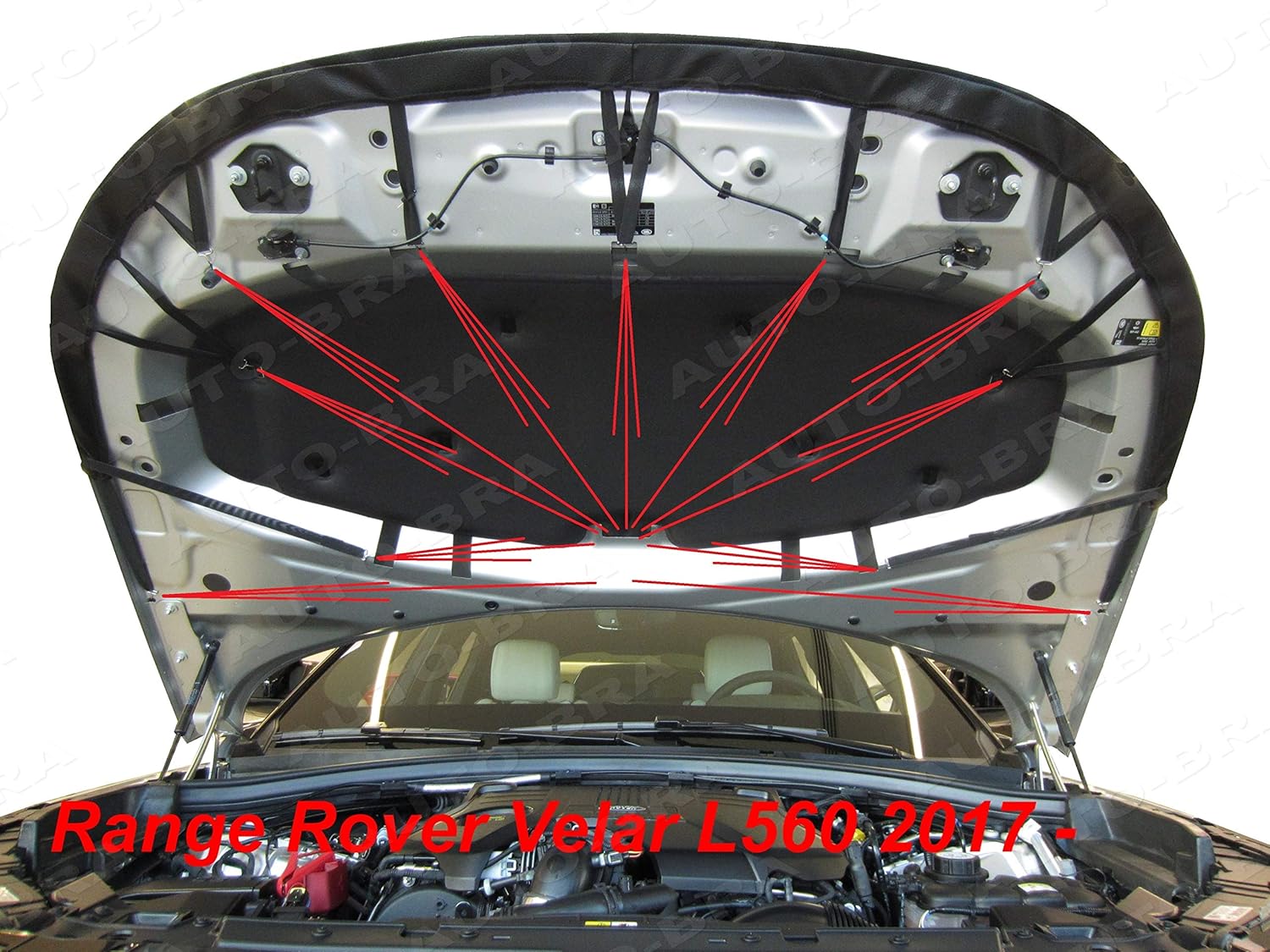 AB3-00520 CAR Hood Bra Compatible with Land Range Rover Velar Since 2017 Front End Nose Mask Bonnet Bra STONEGUARD Protector Tuning