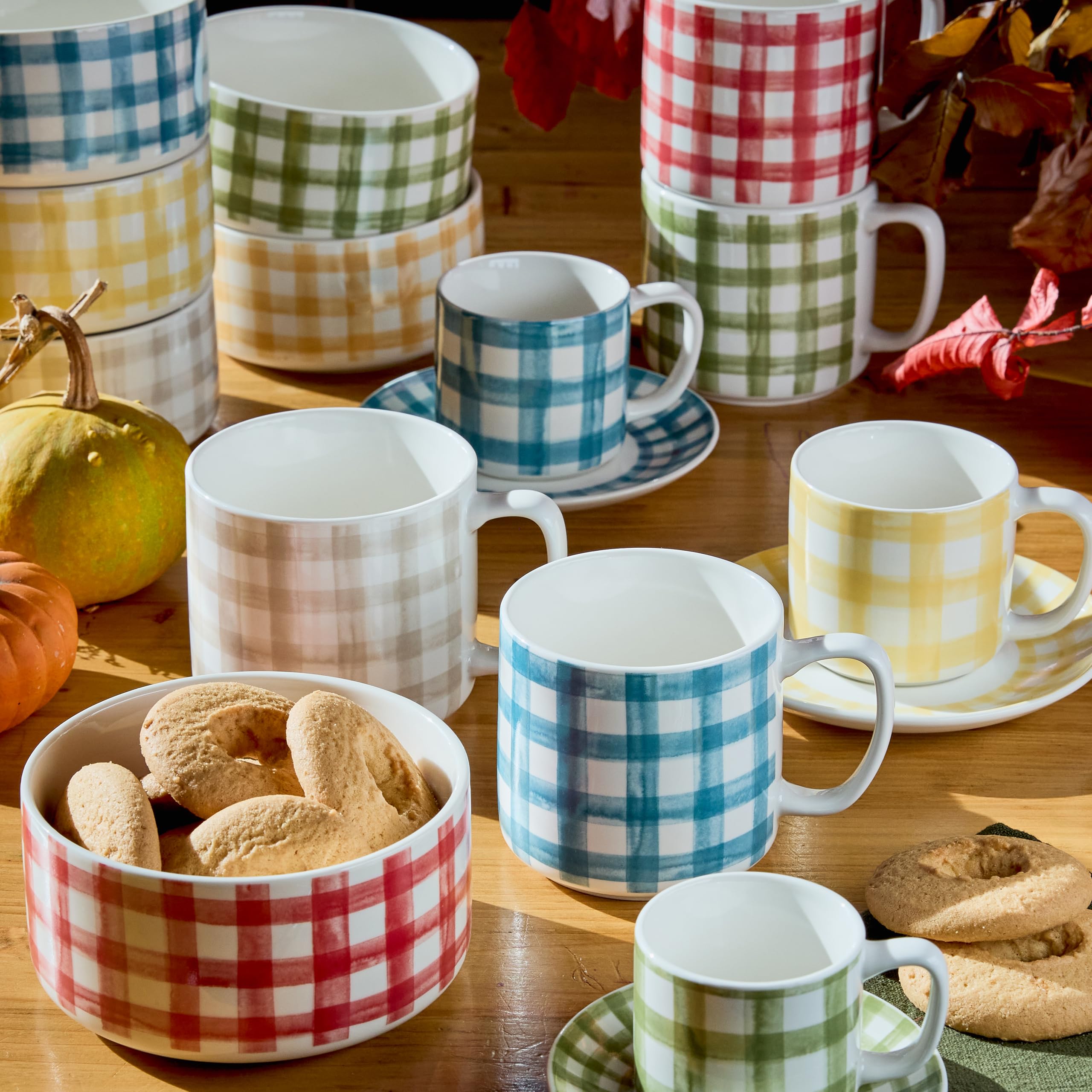 Tognana Caledonia, paquete de 6 tazas de té con platillo, new bone china, multicolor