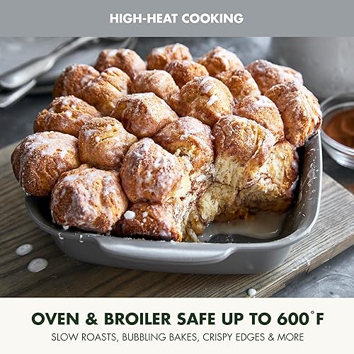 Miniatura 8 de GreenPan Premiere Ovenware - Molde de cerámica antiadherente para hornear pasteles de 8 pulgadas, cuadrado de aluminio fundido, sin deformación,