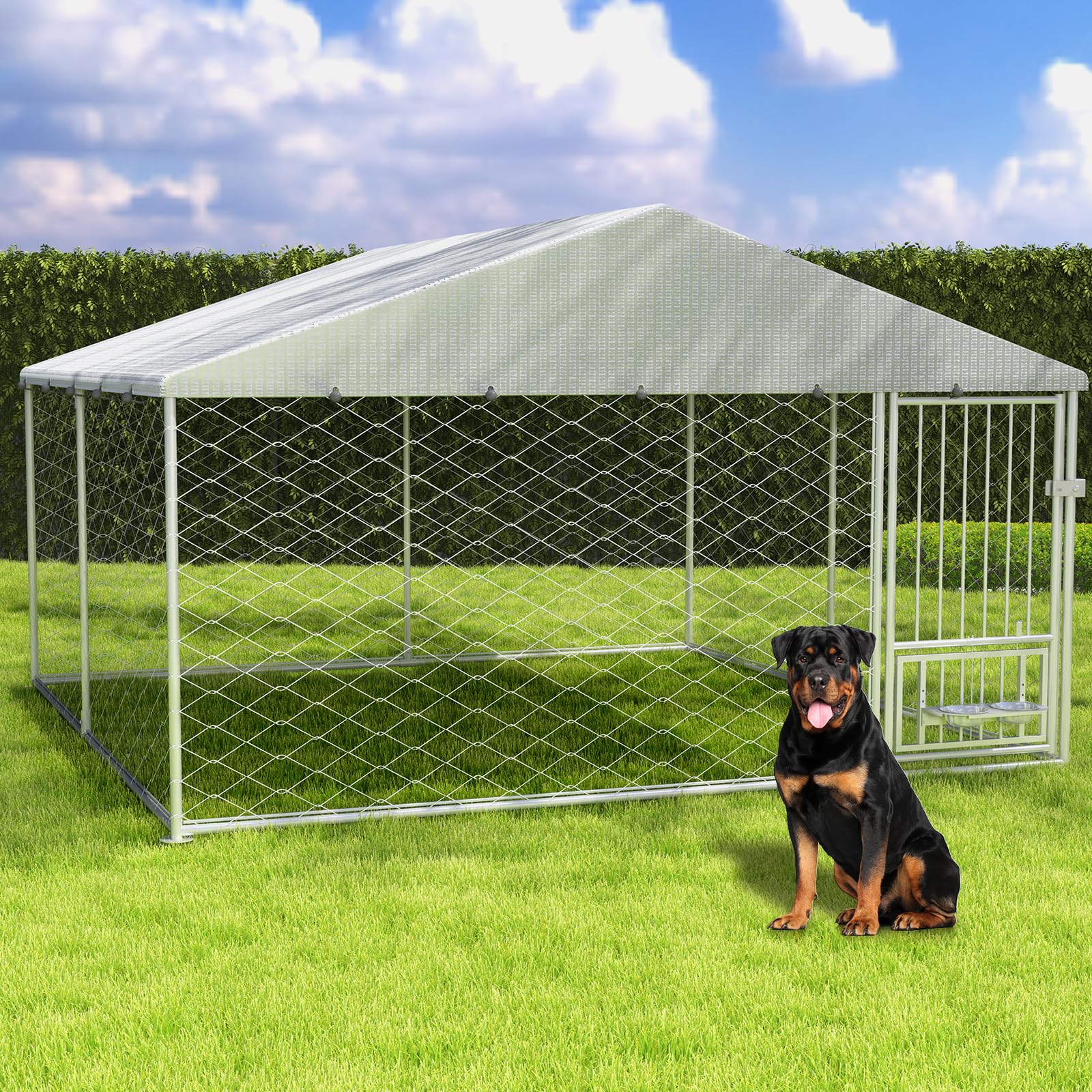 SEE BOX PICS! Rovibek 10x10 Outdoor Dog Kennel Dog Run Fence, Large