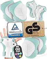 99FLIPS Kids Knee Elbow Pads Wrist Guards 6pc Set - TÜV Certified Safety Gear for Skateboard Roller Skates Scooter Ages 3-12