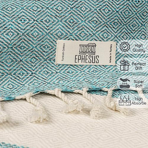 Miniatura 5 de Juego de 2 toallas de mano, 18 x 30 pulgadas, toalla de mano turca decorativa para baño, cocina, invitados, cara, cabello, té, paño de cocina