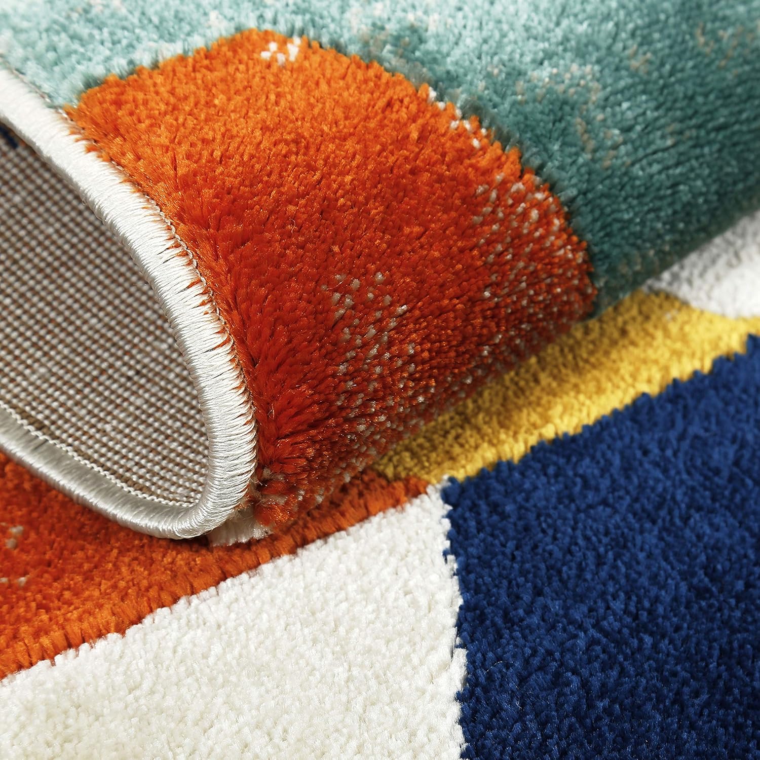 Home Dynamix 9843-999 Trina Trina Turk Tanja Bevins Modern Area Rug 1'6"x2'6", Geometric Ivory/Blue/Orange/Gold