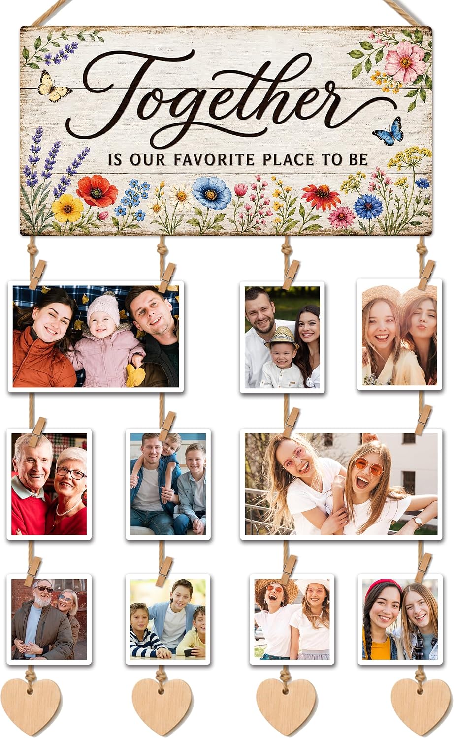 AWSICE Family Picture Frames Hanging Photo Display for Wall Decor Board