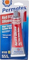 Vista 3 de Permatex 81160 Junta de silicona RTV roja de alta temperatura, 3 oz