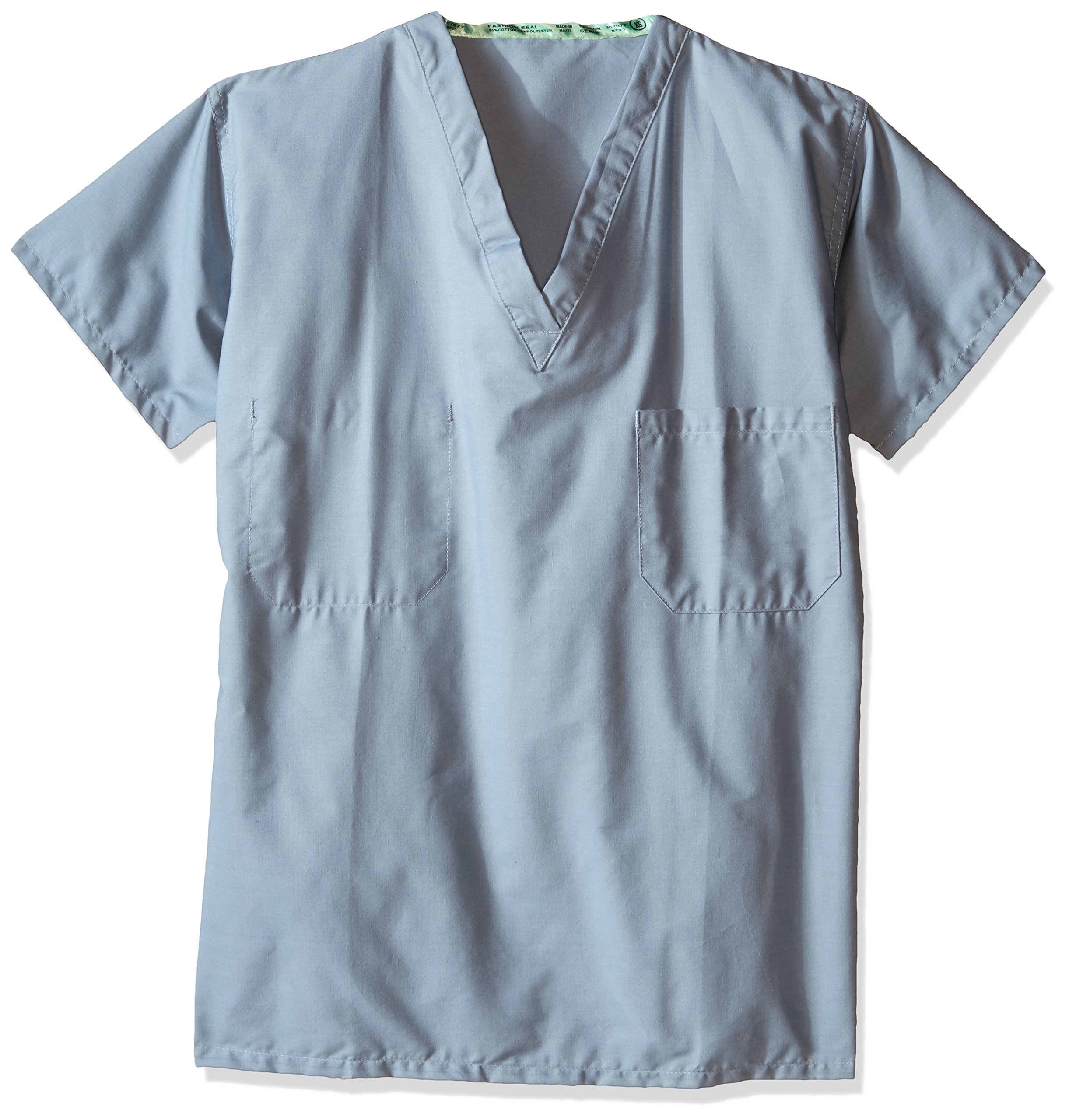 6795 Polyester/Cotton Unisex Set-in Sleeve Scrub Shirt with Bartacked V-Neck