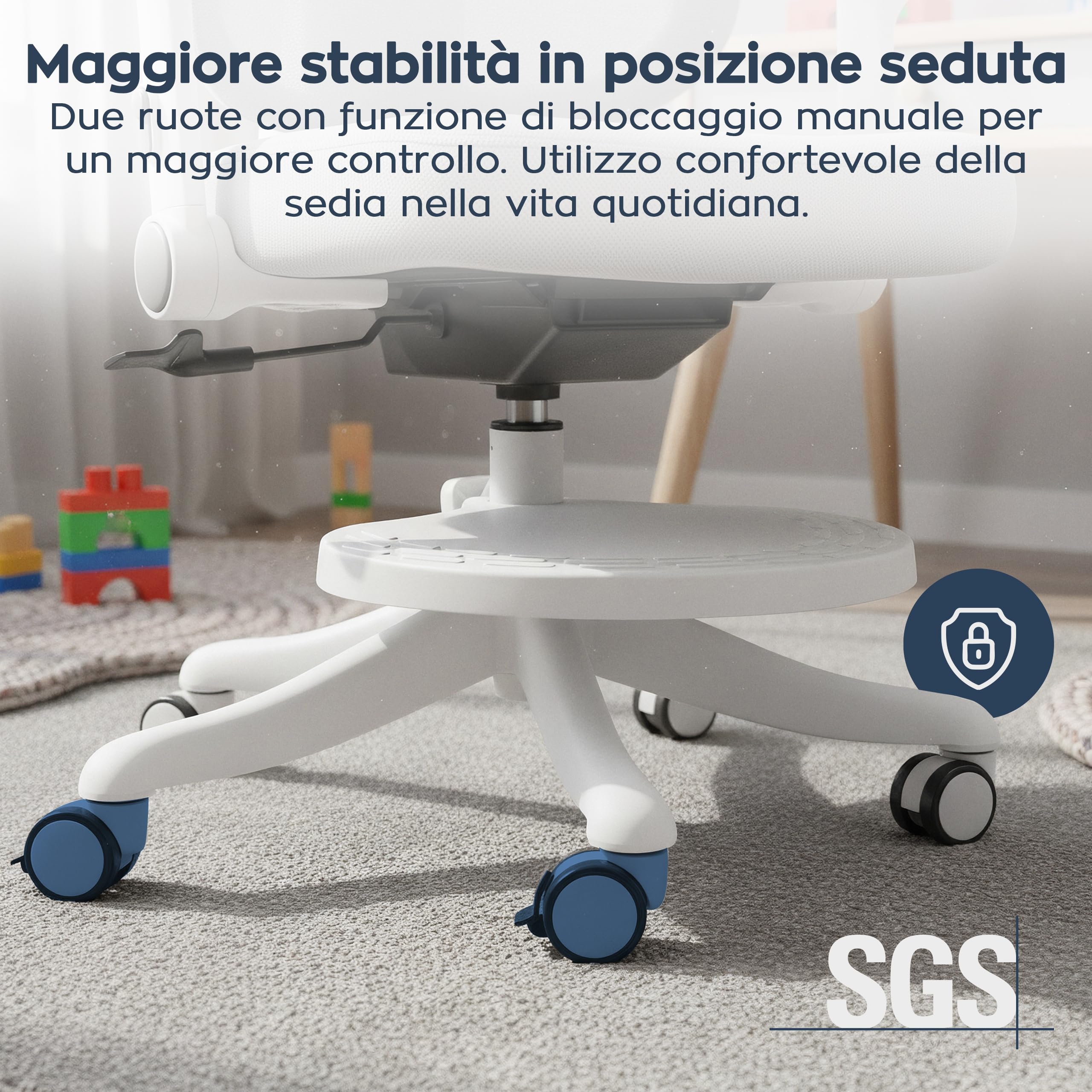 MARK ADLER Junior 5.3 – Supporta la postura durante studio e compiti – Ideale per cameretta bambini e ragazzi – Cresce con il bambino fino a 175 cm – Stabilità e comfort quotidiano – Grigo