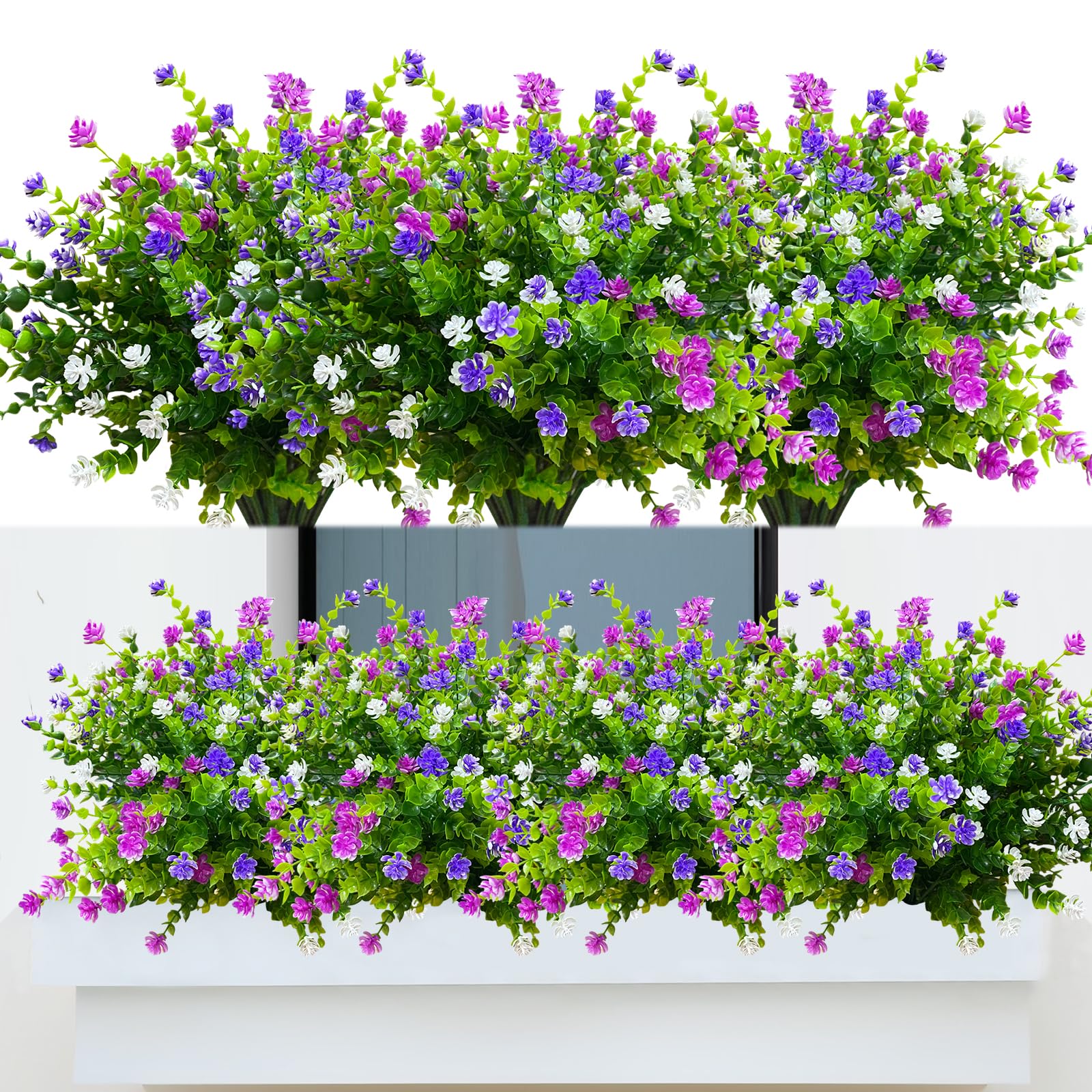 Kinisty 8 Bündel Kunstblumen Outdoor