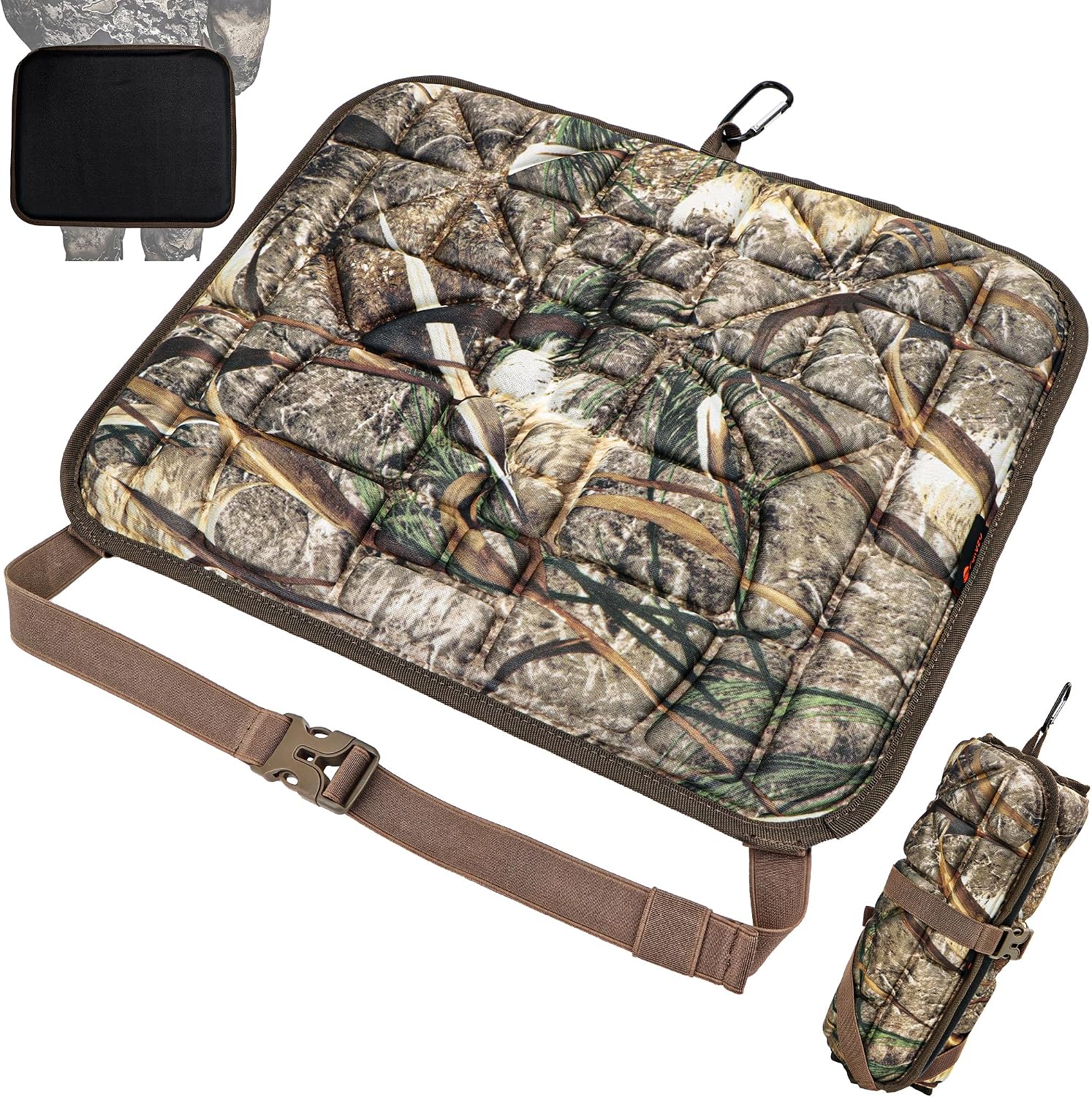 Hunting Seat Cushion, Silent Memory Foam Pad for Tree Stand & Saddle | Lightweight, Portable Seat Cushion for Outdoor Hunting, Noise-Free Comfort Gear