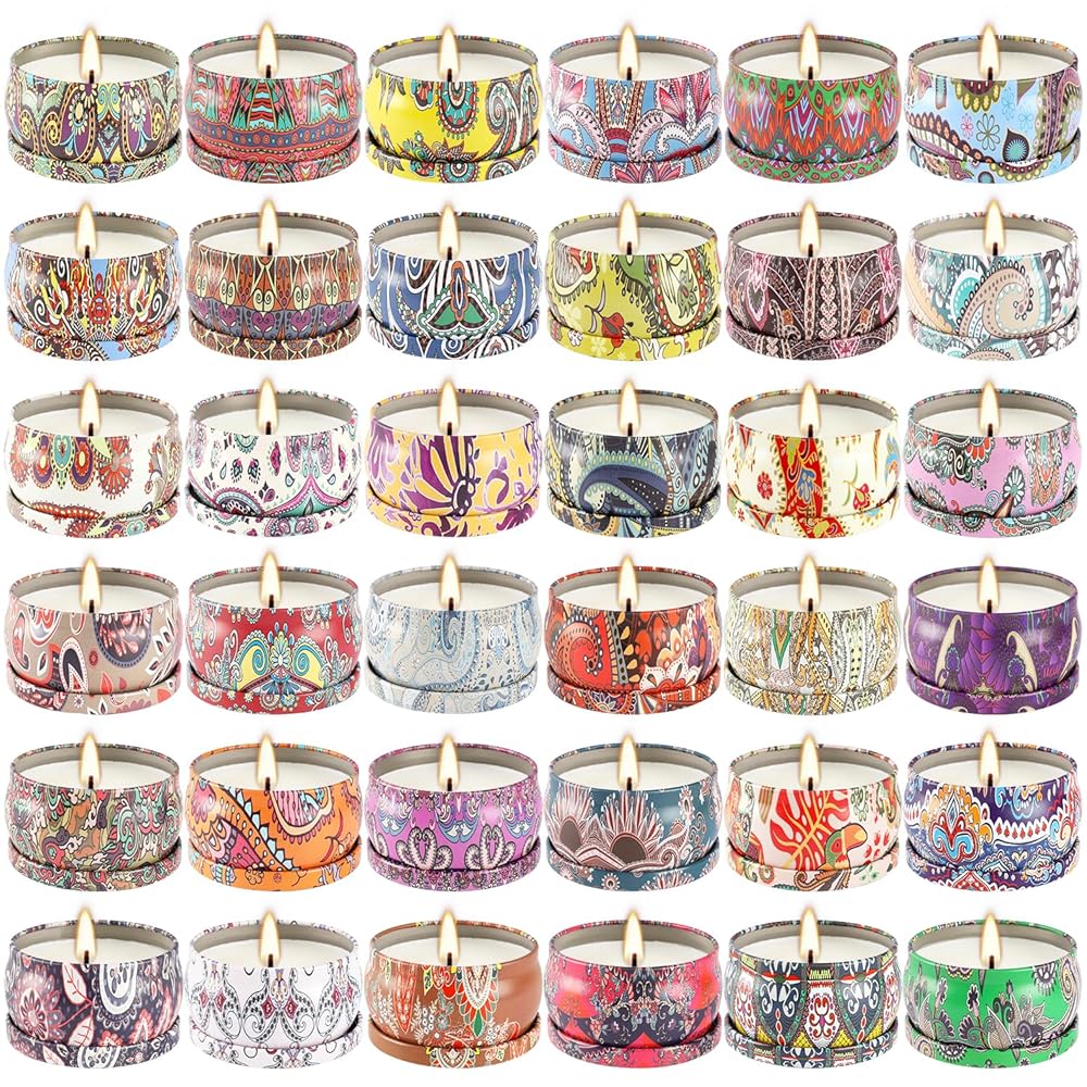 36 Pack Christmas Scented Candles Set for Home, Relaxing Stress Relief, Aromatherapy - Natural Soy Wax and Fragrance - Gifts for Women, Mom, Best Friend, Wife, Birthday