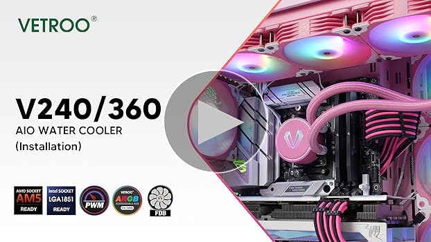 Amazon.com: Vetroo V240 Black Liquid CPU Cooler 240mm
