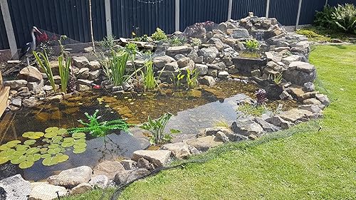 Miniatura 8 de Pond H2o Red de protección de estanque negra de alta calidad con estacas de fijación al suelo, 13 pies por 9 pies (13.1 ftx9.8 ft) Red de cubierta