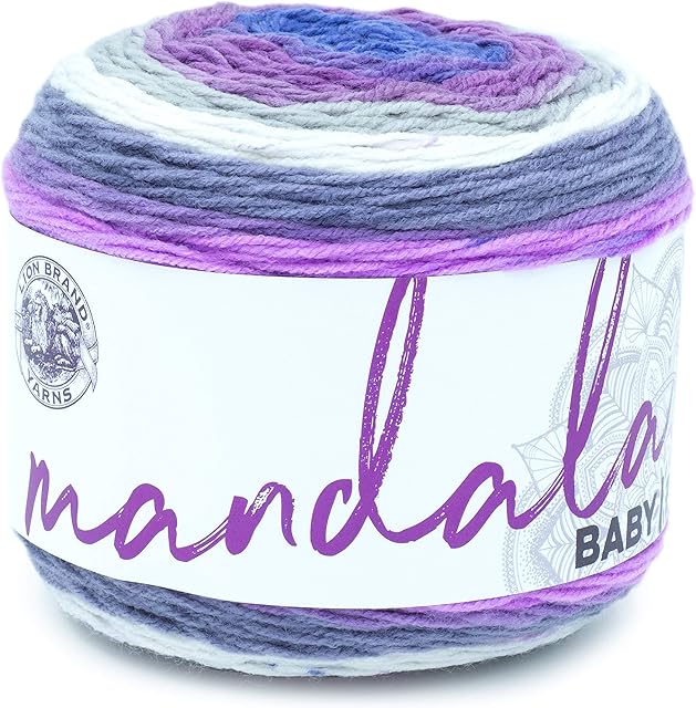 Lion Brand Yarn Company 526-210 Mandala Baby Yarn, Magic Moon, One Skein