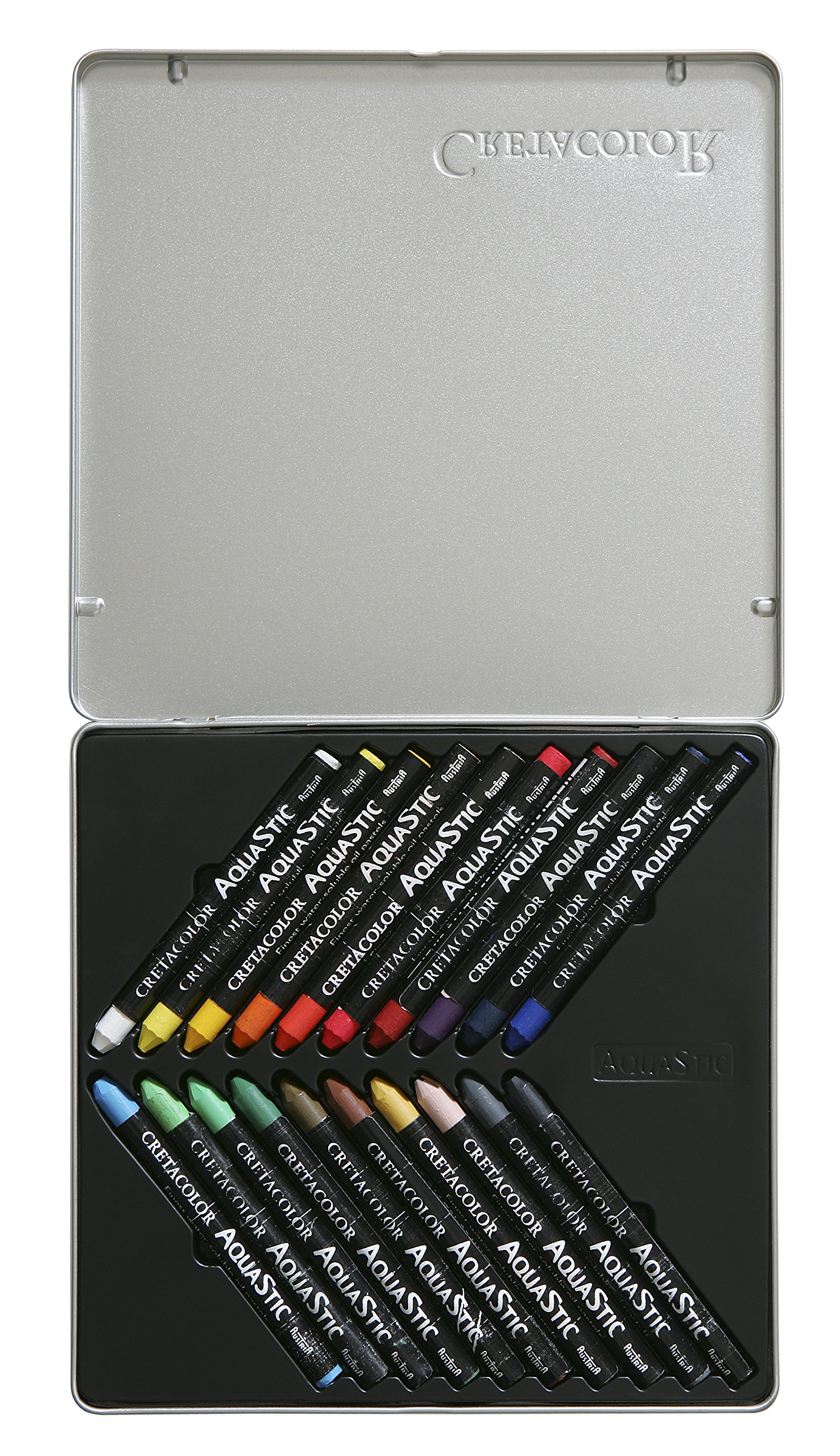 Cretacolor AQUASTIC métallique Lot de 10 Assortis Étui en métal, craies à la cire, cire Crayons