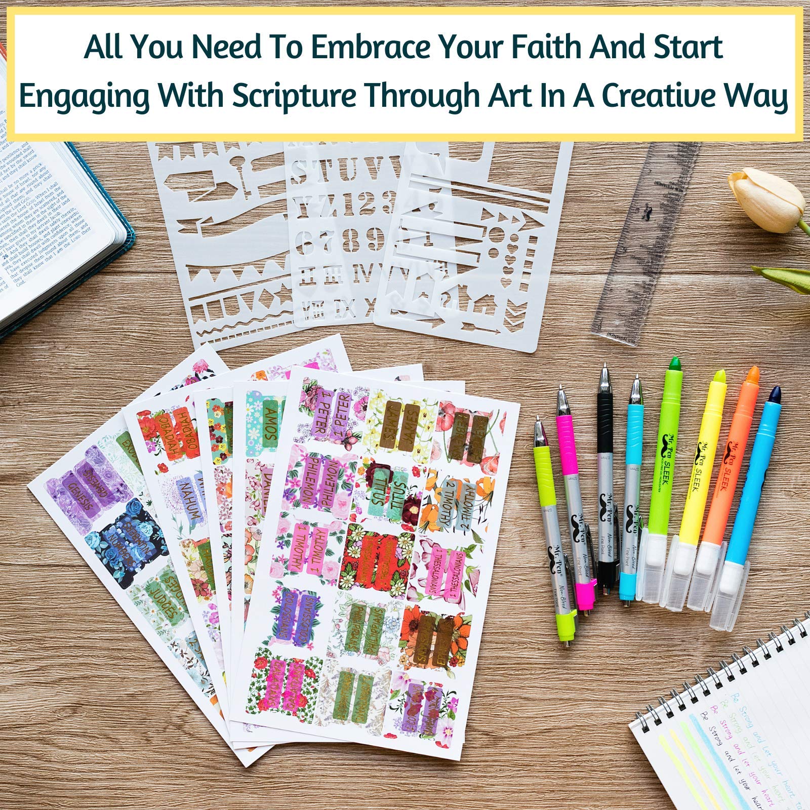 Mr. Pen Bible Journaling Kit with Bible Highlighters and Pens No Bleed