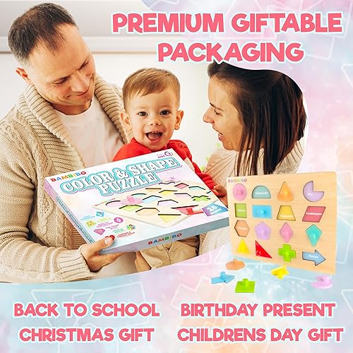 Miniatura 7 de Bambibo Rompecabezas de madera para niños de 3 a 5 años  Rompecabezas magnético para niños pequeños con 16 formas y perillas  8 rompecabezas de