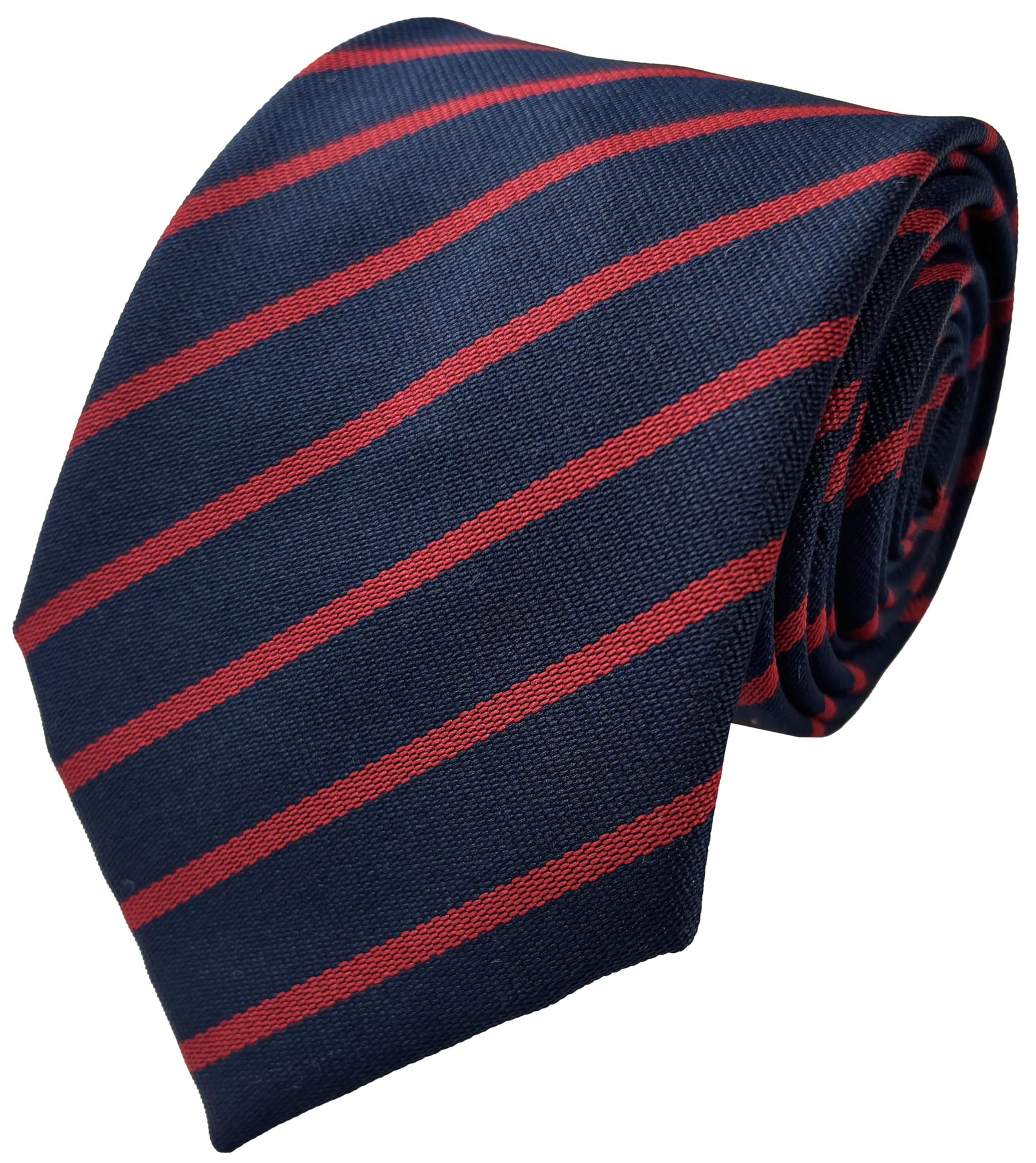 Great British Tie Club School Ties (21 Single Stripe Variations) (Navy & Red)