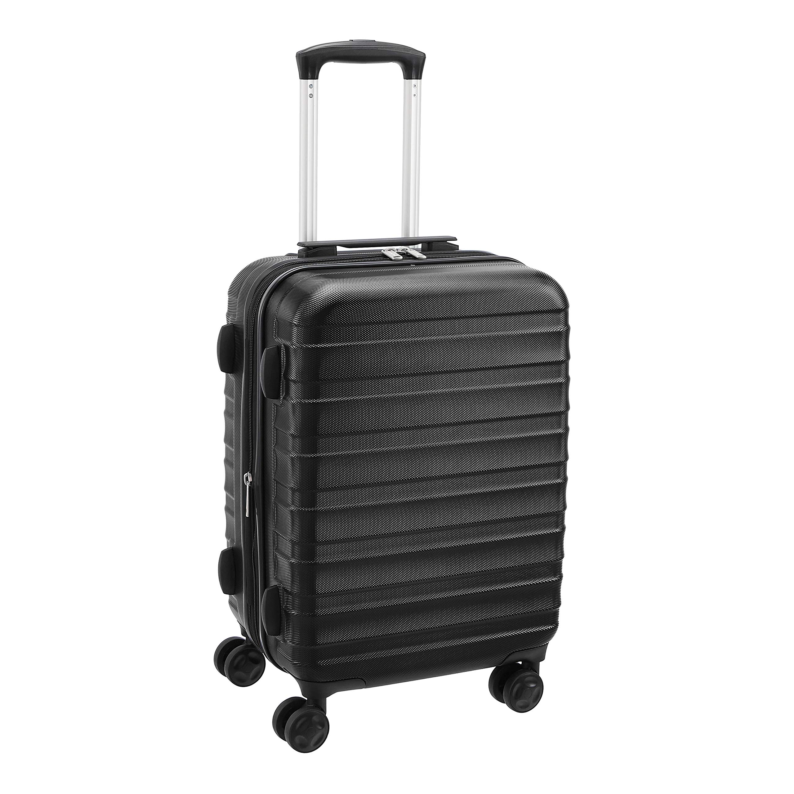 Amazon Basics Valise rigide et solide, de qualité supérieure, 56 cm - Noir