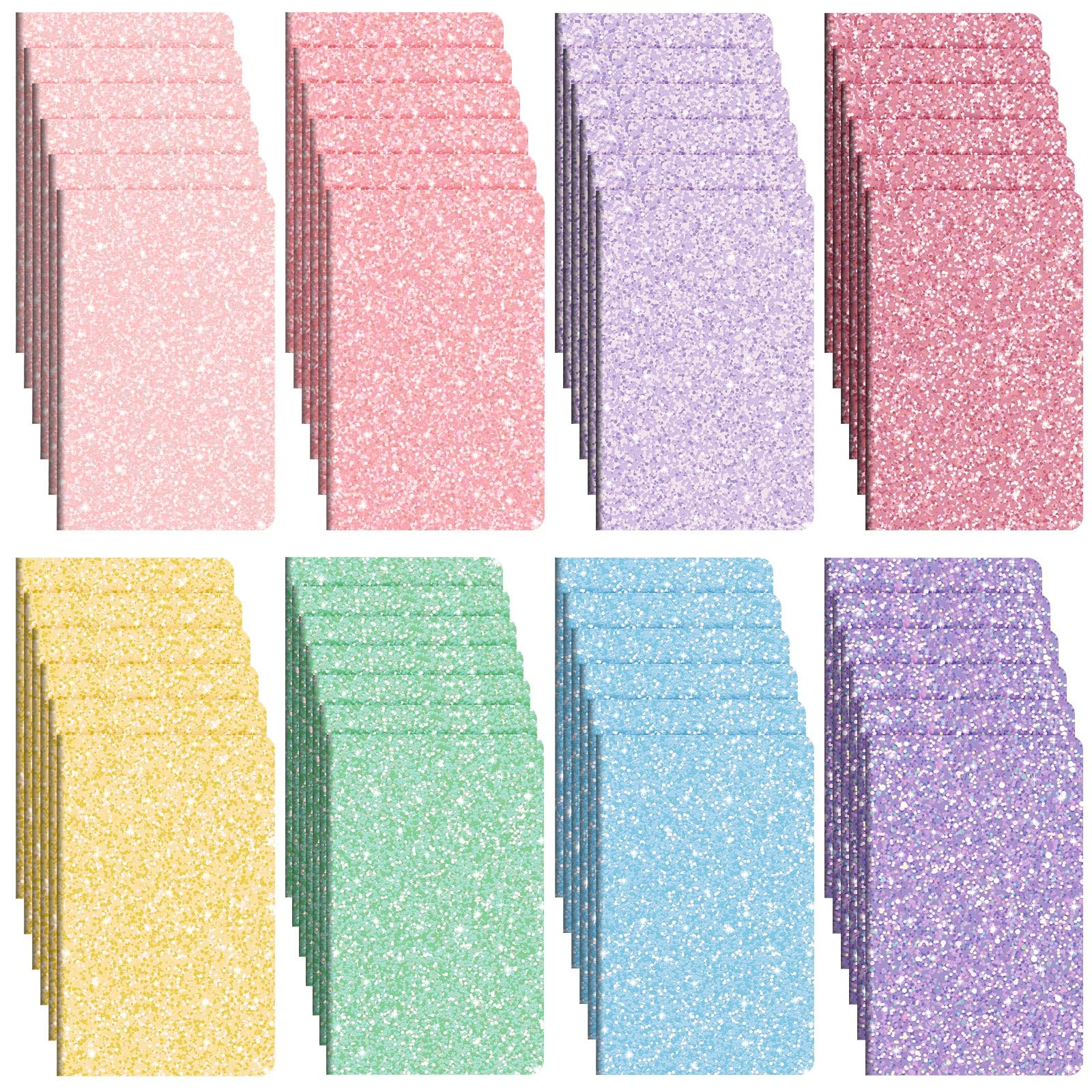 Yexiya Confezione da 48 quaderni glitterati, 21 x 14 cm, 60 pagine, 30 fogli formato A5, quaderni da viaggio per adolescenti e donne, per scrivere appunti, prendere appunti, regali in ufficio