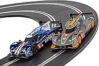 Vista 3 de Scalextric ARC Pro App Race Control 24h Le Mans Slot Car Digital 132 Slot Car Road Race Track Set C1404T, azul y gris