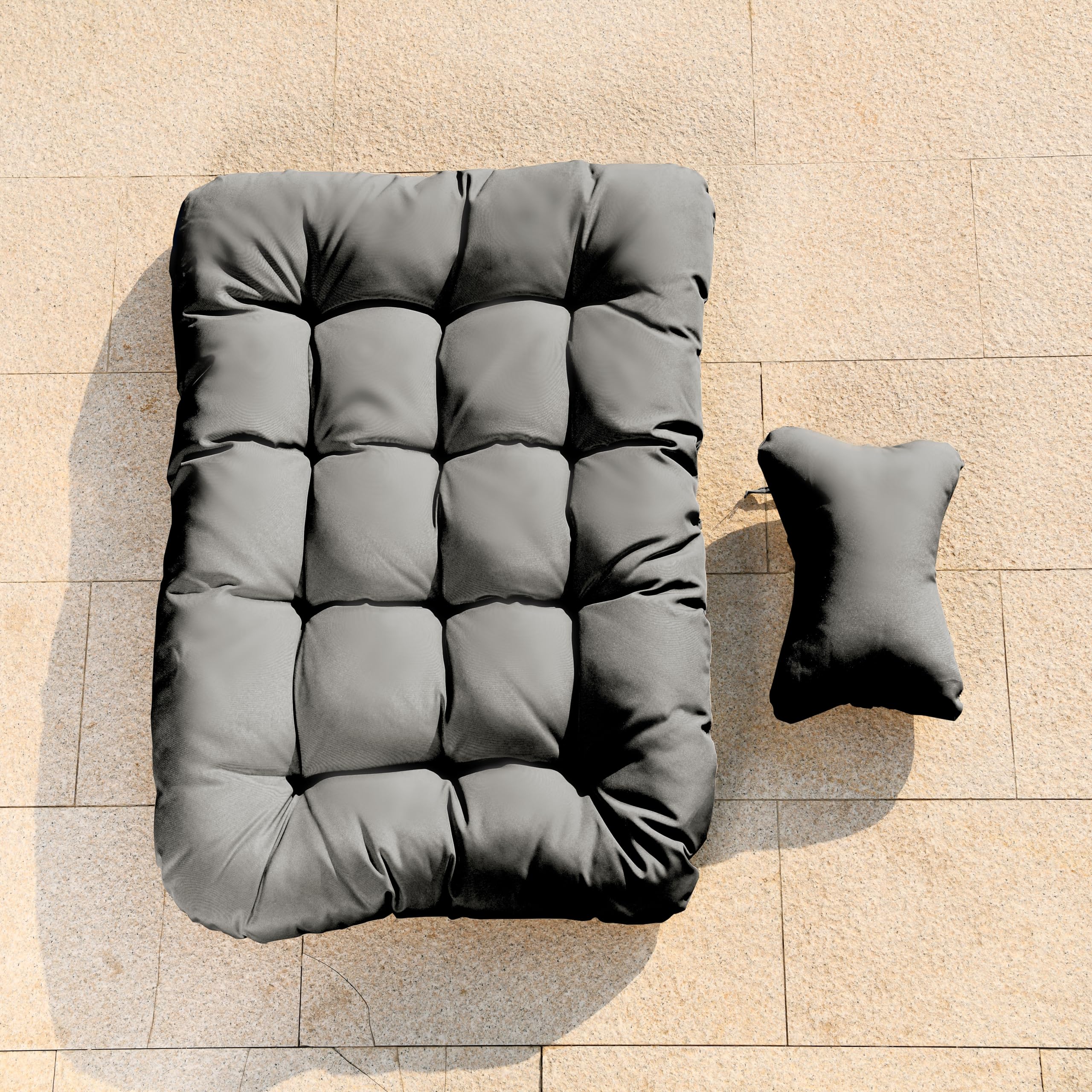Mojia Hängesessel Kissen, Auflage für Polyrattan/Rattan Hängeschaukel Outdoor, Polster, Hängekorb, Sitzkissen Polster für Hängesessel, Schaukelkissen Rückenkissen 75x100cm (Dunkelgrau)