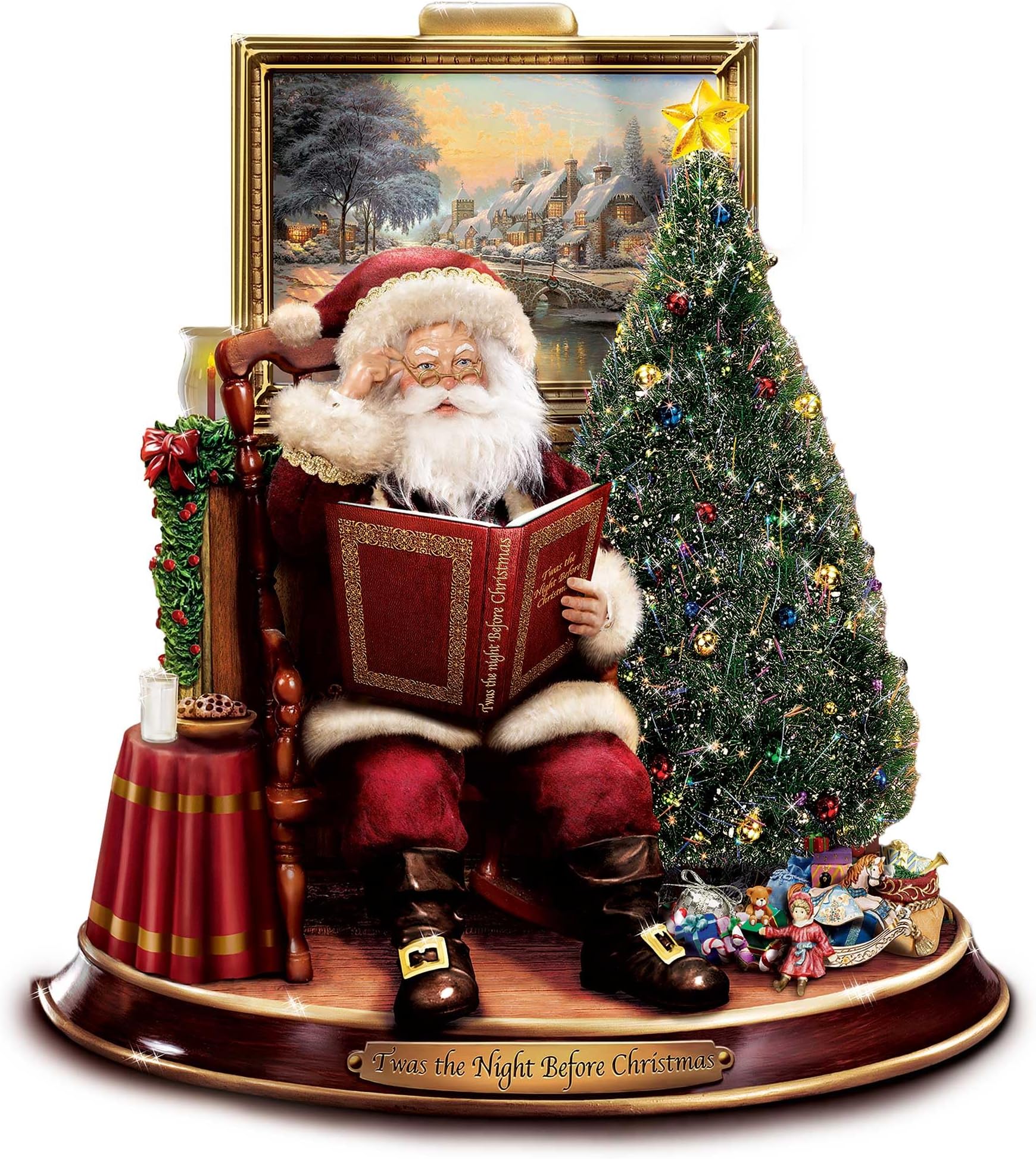The Bradford Exchange Thomas Kinkade 'TWAS The Night Before Christmas' Talking, Illuminated Sculpture