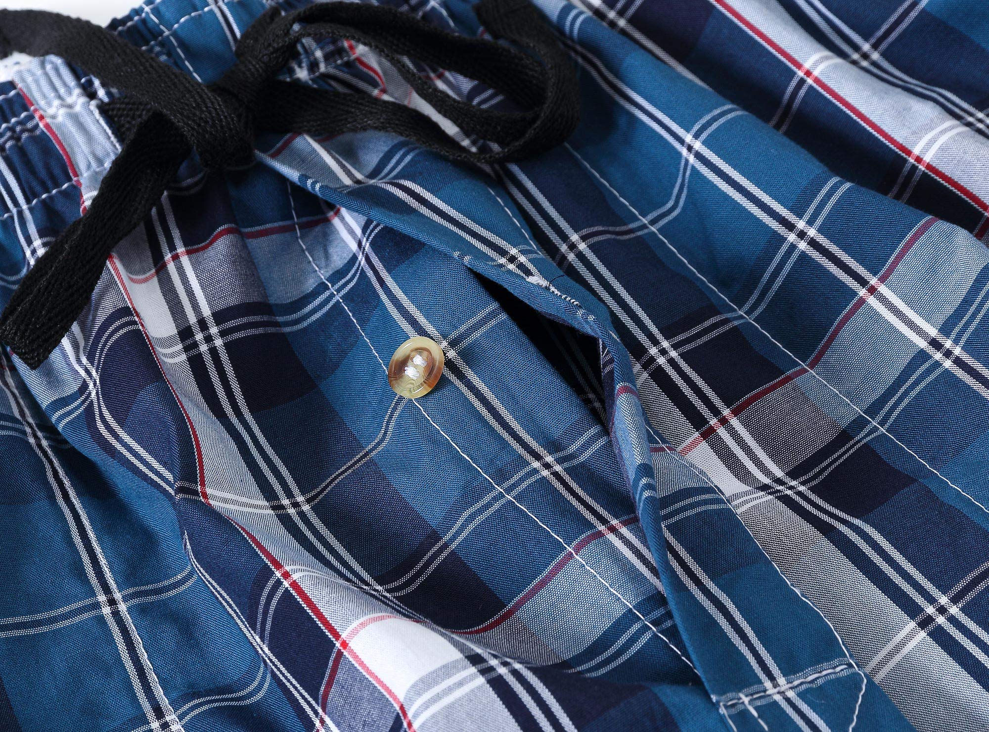 MoFiz Pantaloni Pigiama Uomo 100% Cotone Lungo Pantaloni da Casa a Quadri Leggero Traspirante con Tasche