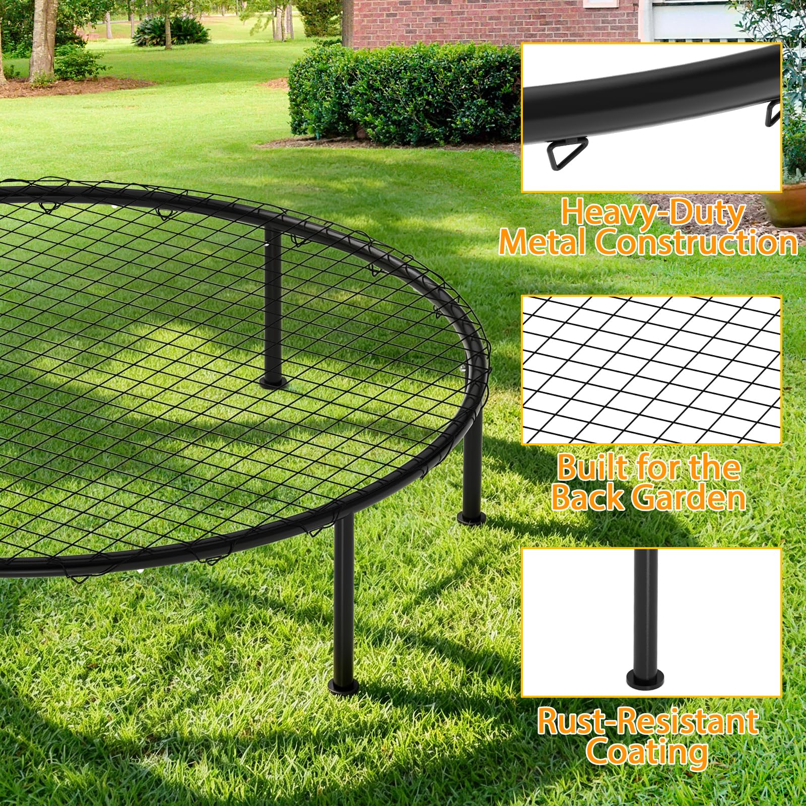 Set da gioco per esterni con struttura in metallo, set completo per giardino, spiaggia e parco, include 3 palline, borsa per il trasporto, giochi da giardino e giochi con palla, per adulti e