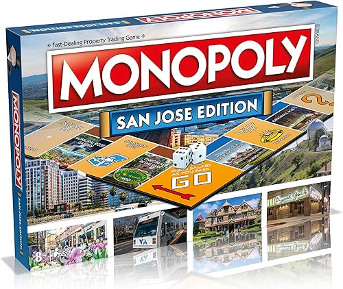MONOPOLY Juego de mesa - San José Edition 2-6 jugadores Juegos de mesa familiares para niños y adultos, juegos de mesa para niños de 8 años en