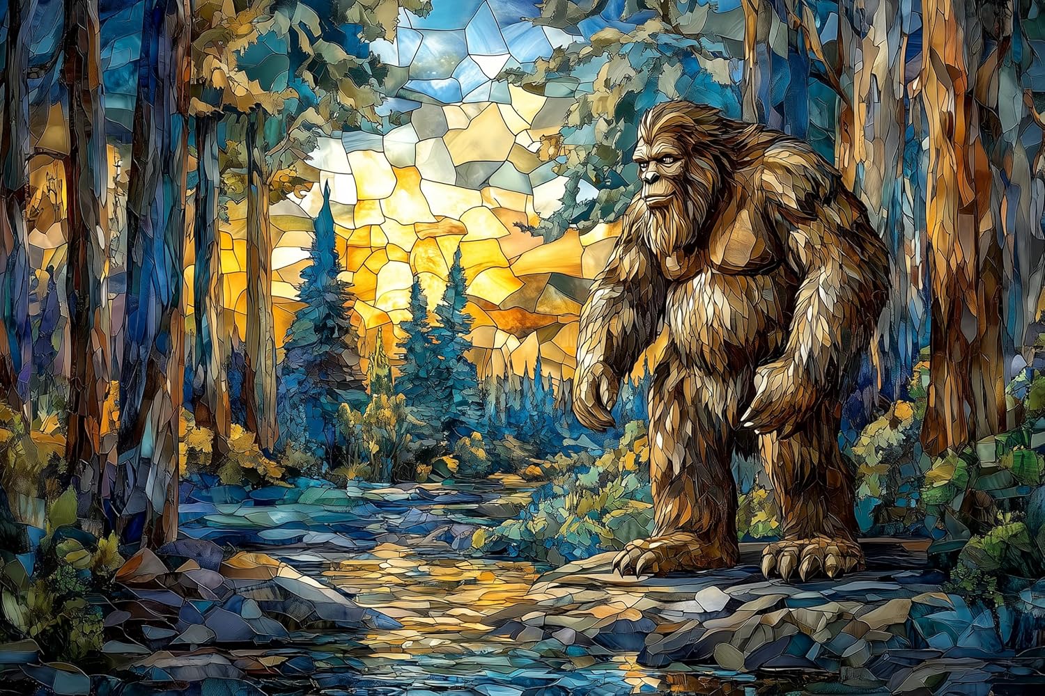 1000 Piece Mosaic Stained Glass Jigsaw Puzzle for Adults - Impossible Hard Difficult Challenging Puzzles for Adults - Stained Glass Collection (Mosaic Myth)