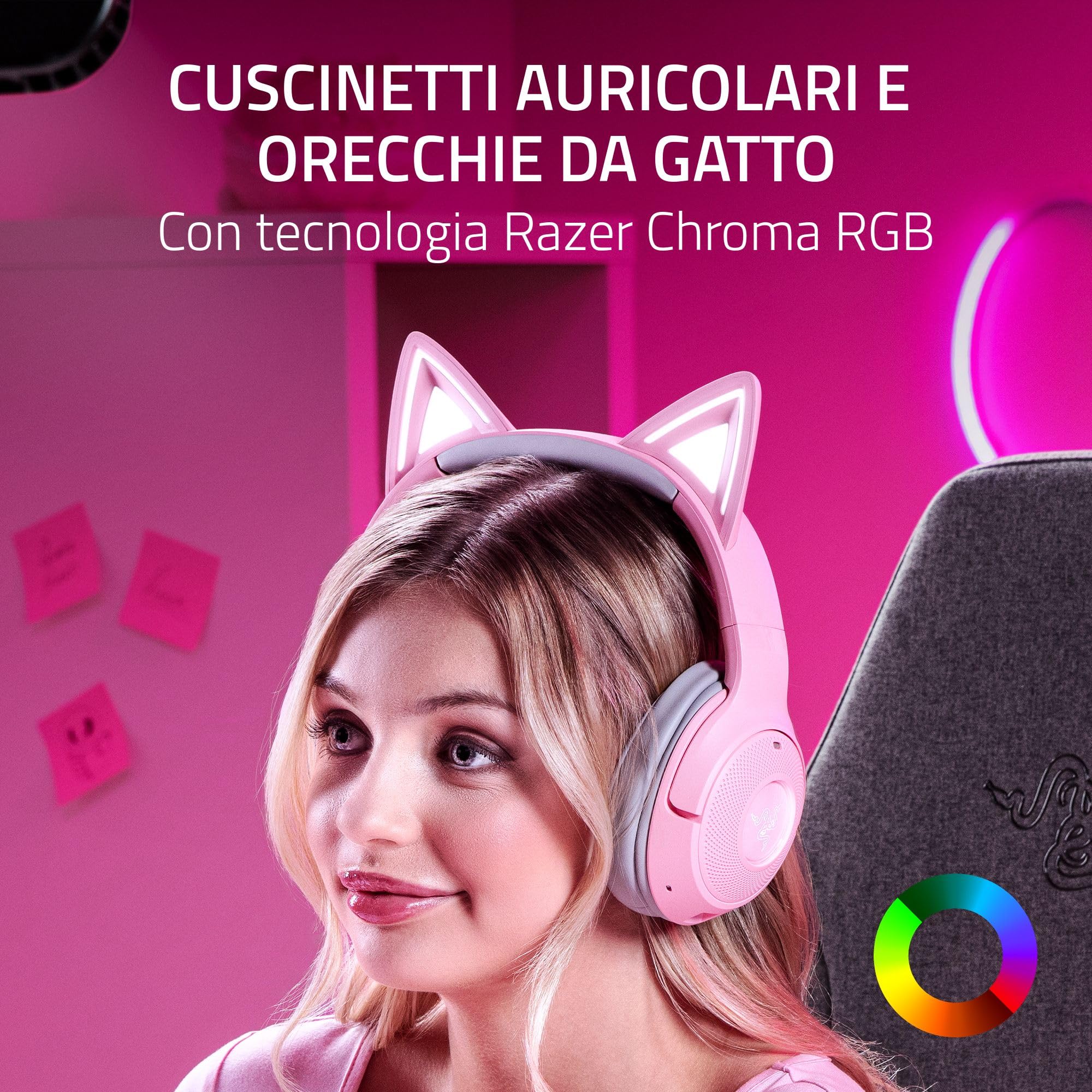 Razer Kraken Kitty V2 BT RGB Auriculares Quartz Pink - Dettaglio