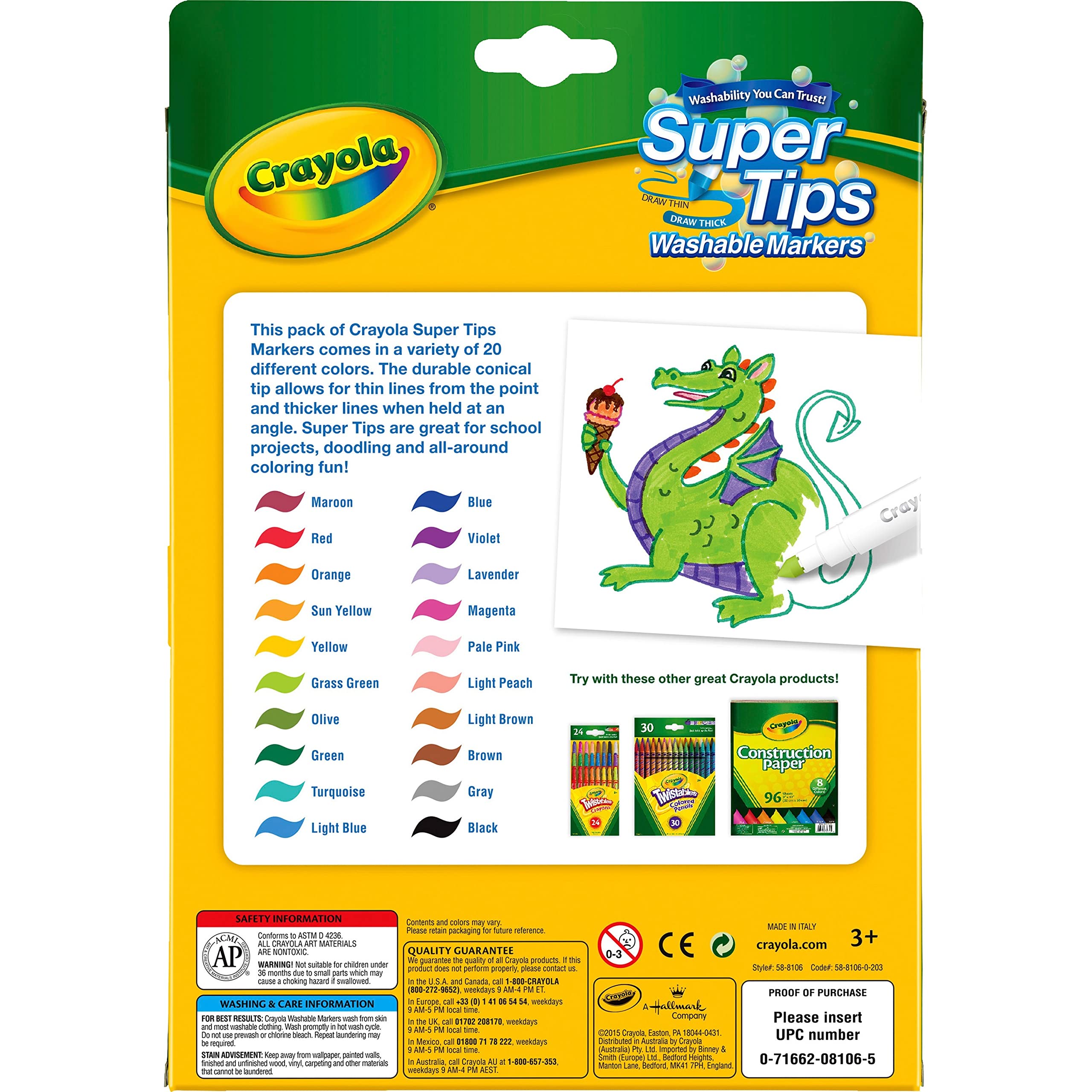 Crayola Pennarelli lavabili Super Tips