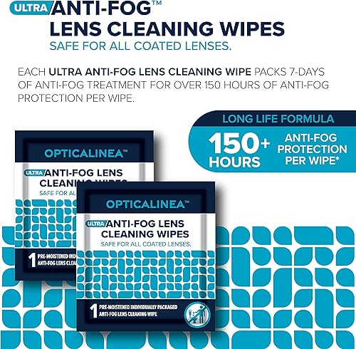 Miniatura 2 de OPTICALINEA Toallitas de limpieza de lentes ultra antivaho l Toallitas antiniebla prehumedecidas para lentes, gafas de sol, gafas, pantallas, lentes