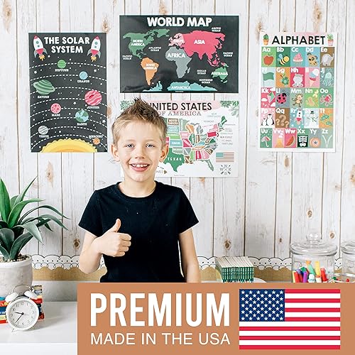 Miniatura 33 de Hadley Designs 16 carteles educativos para niños pequeños de 1 a 3 años, carteles laminados de aprendizaje para preescolar y jardín de infantes