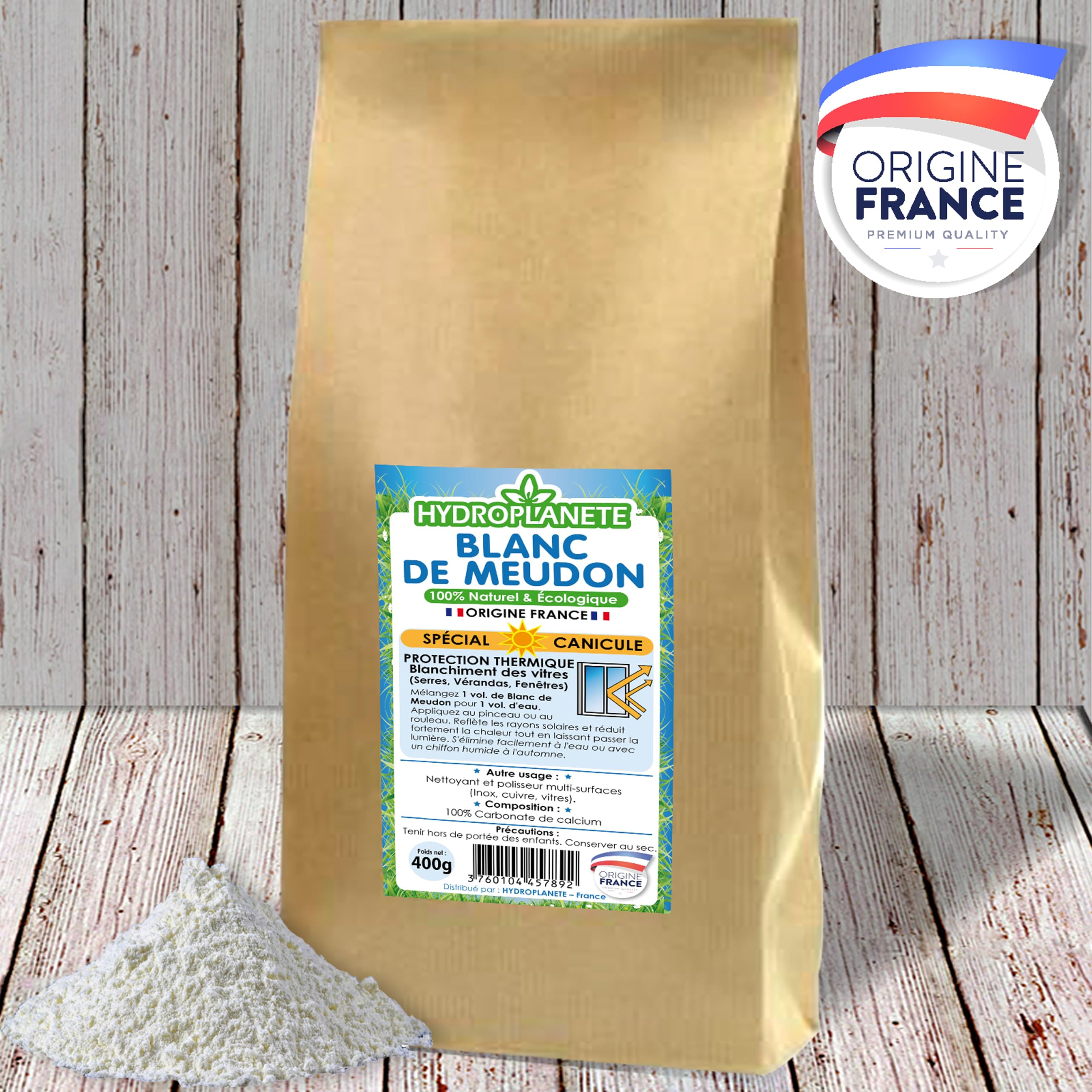 HYDROPLANETE Blanc de Meudon 1 kg 2,5 kg 5 kg 10 kg Hitzeschutz Scheiben