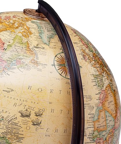 Miniatura 4 de Replogle World Classic Globe, globo mundial de escritorio de 12 pulgadas para decoración de escritorio del hogar u oficina, alivio elevado,