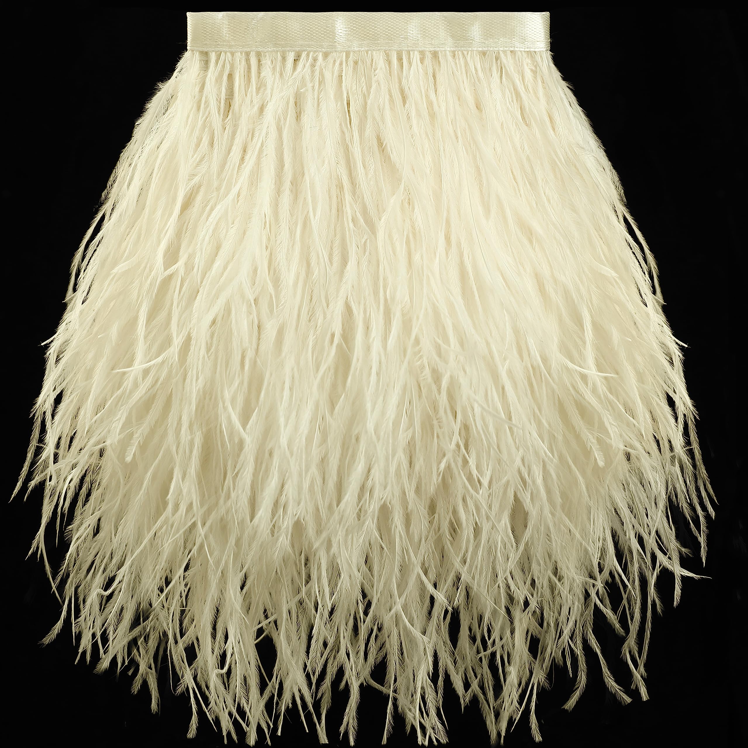 Soarer Large Ostrich Feather Trim - 2Yards 5-7inch Feathers Fringe Trim