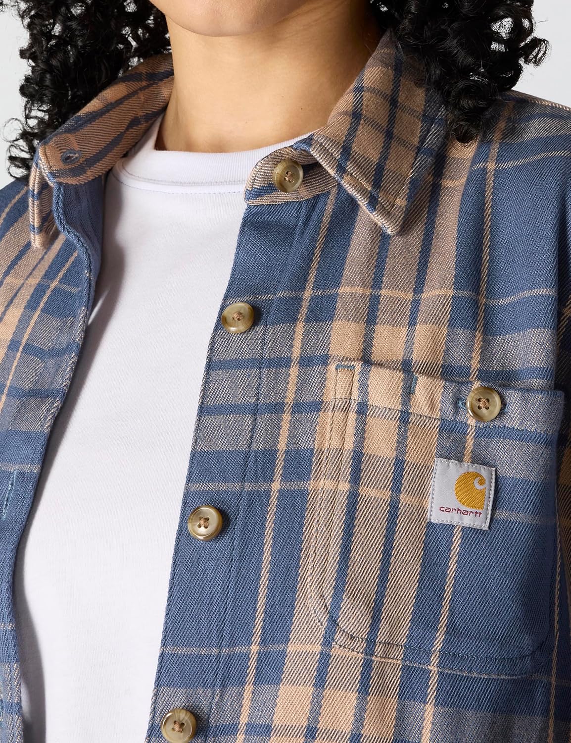Carhartt Womens Tencel Fiber Series Loose Fit Twill Plaid Shirt - Image 5