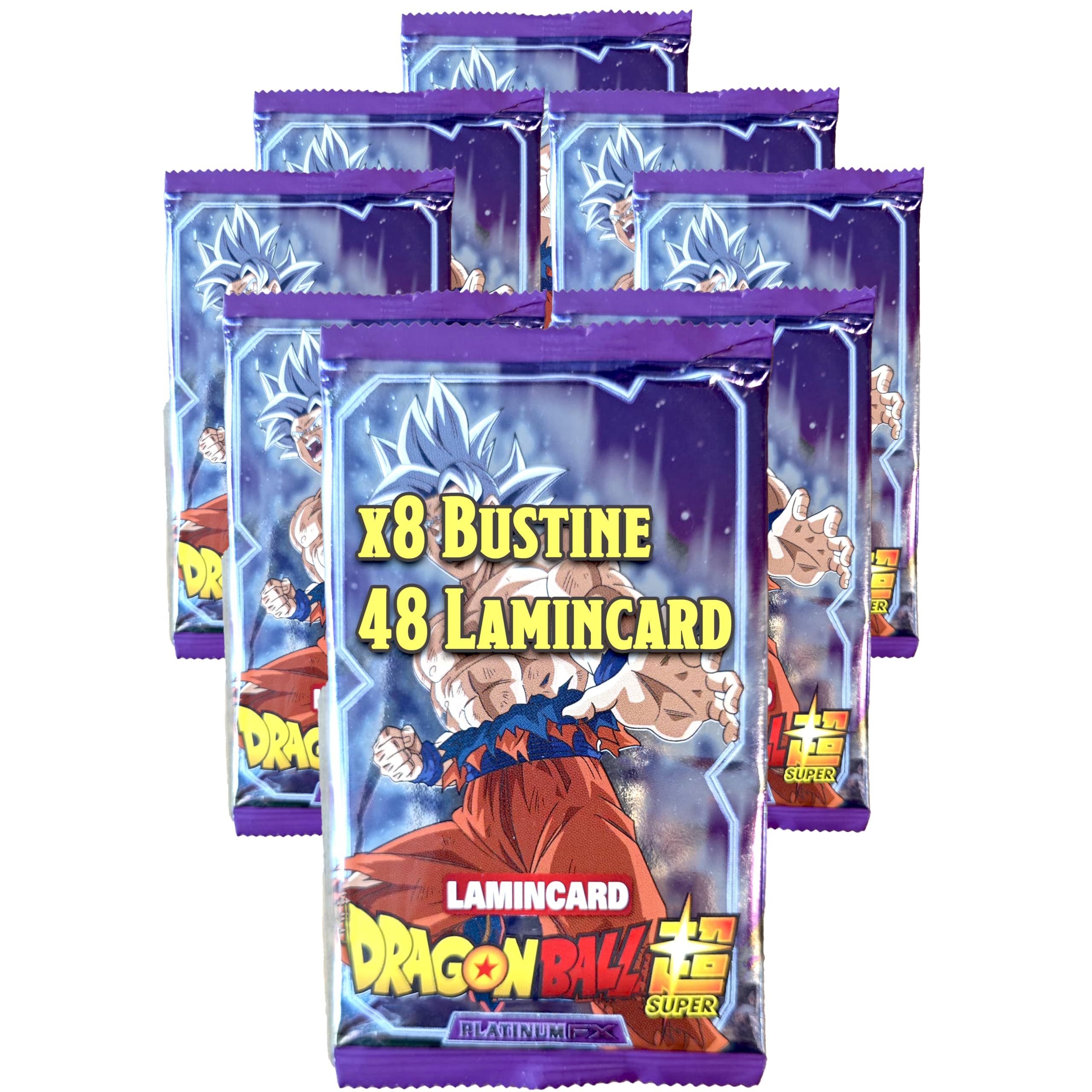 Dragon Ball Super Platinum FX 8 Pack of Figurines, 48 Lamnicard Official Diramix