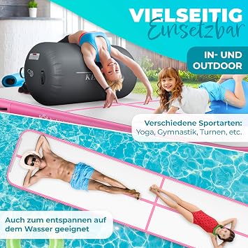 KESSER Gym Mat Inflatable Airtrack Fitness Mat Gymnastics Mat Includes Carry Bag & Electric Air Pump Yoga Mat Tumbling Mats Training Mat