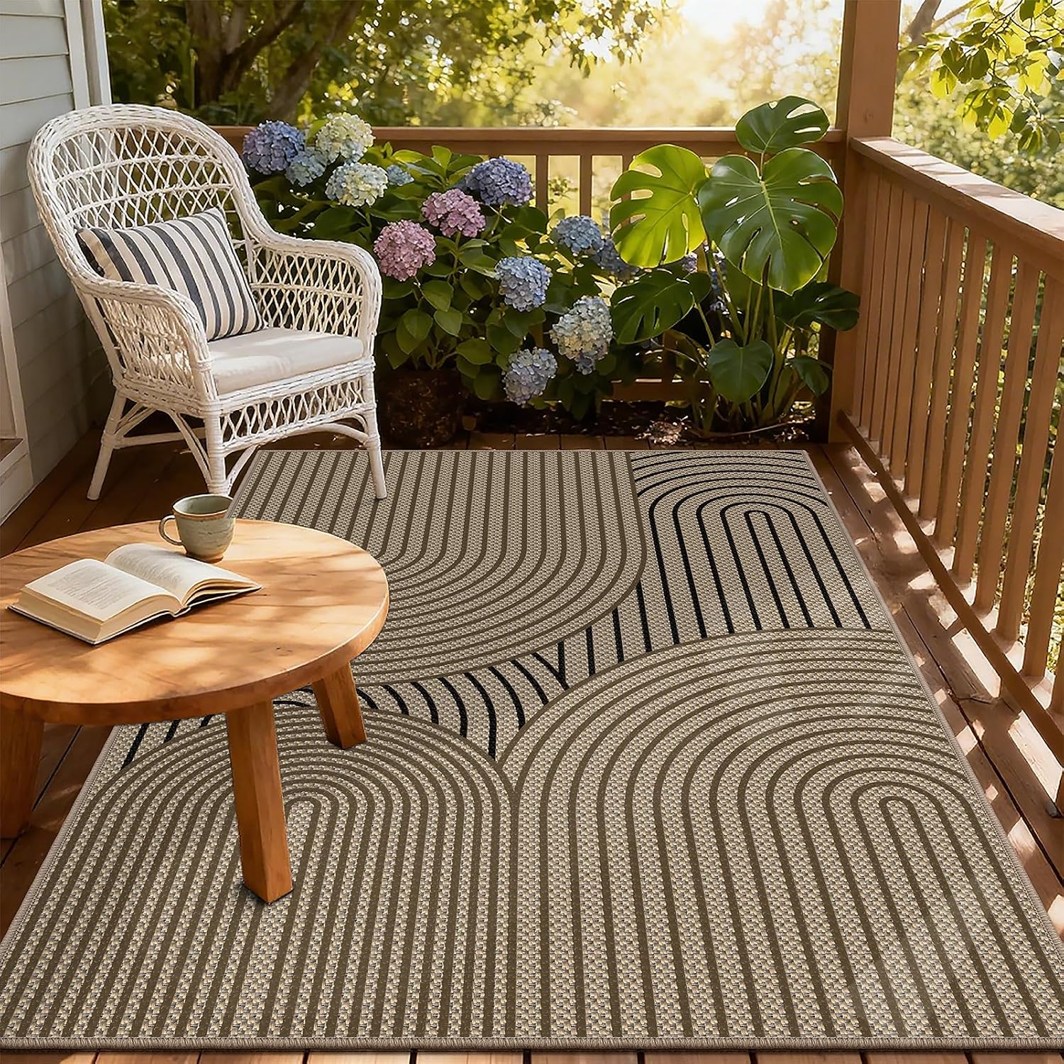 Faux Jute Rugs for Entryway, 3' x 5' Indoor Outdoor Rug, Washable Ultra-Thin Non-Slip Area Rug for Foyer, Backdoor, Living Room, Kitchen, Bedroom, Balcony image 5