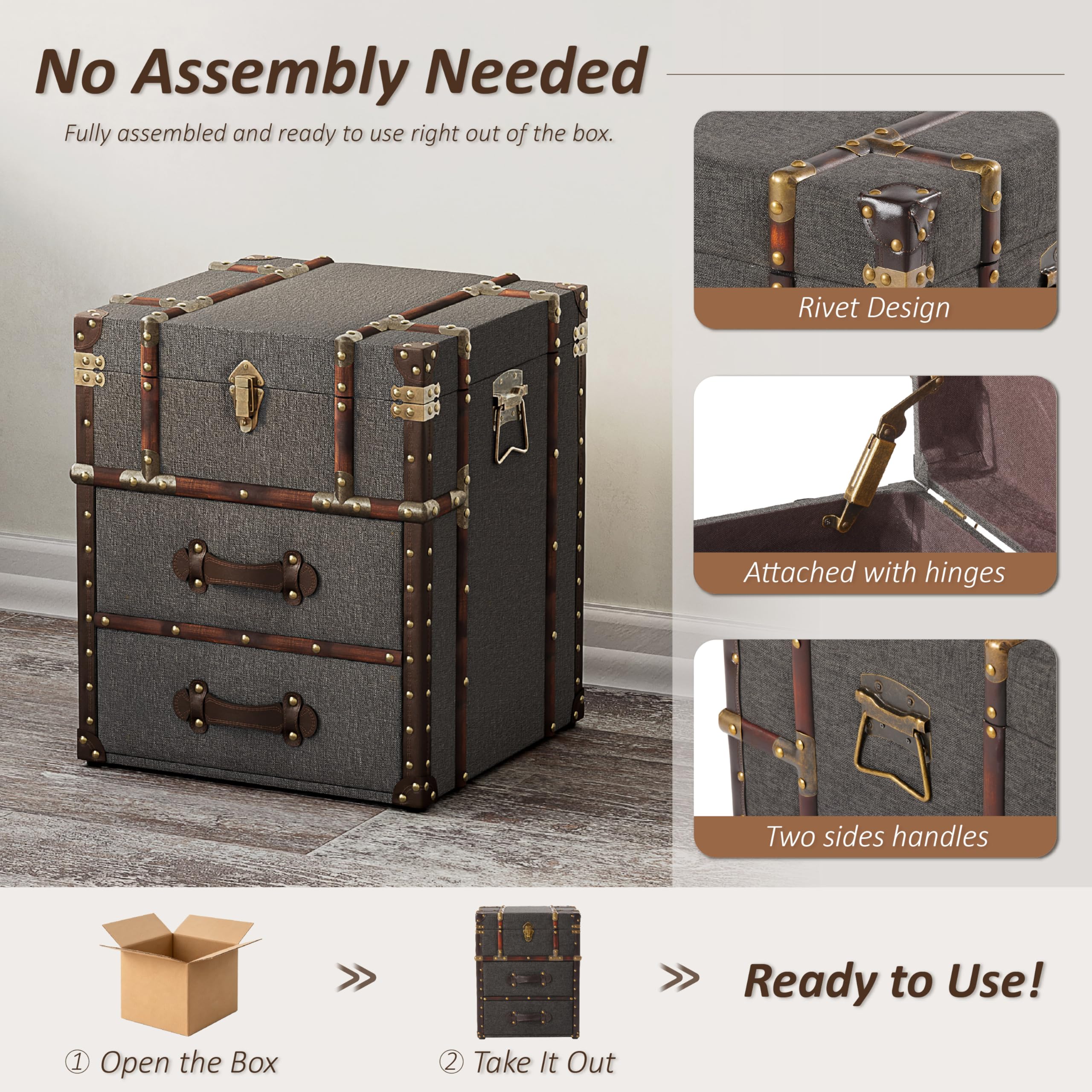 Amazon.com: Aoikax Vintage Storage Chest with Buckle Hinged Top